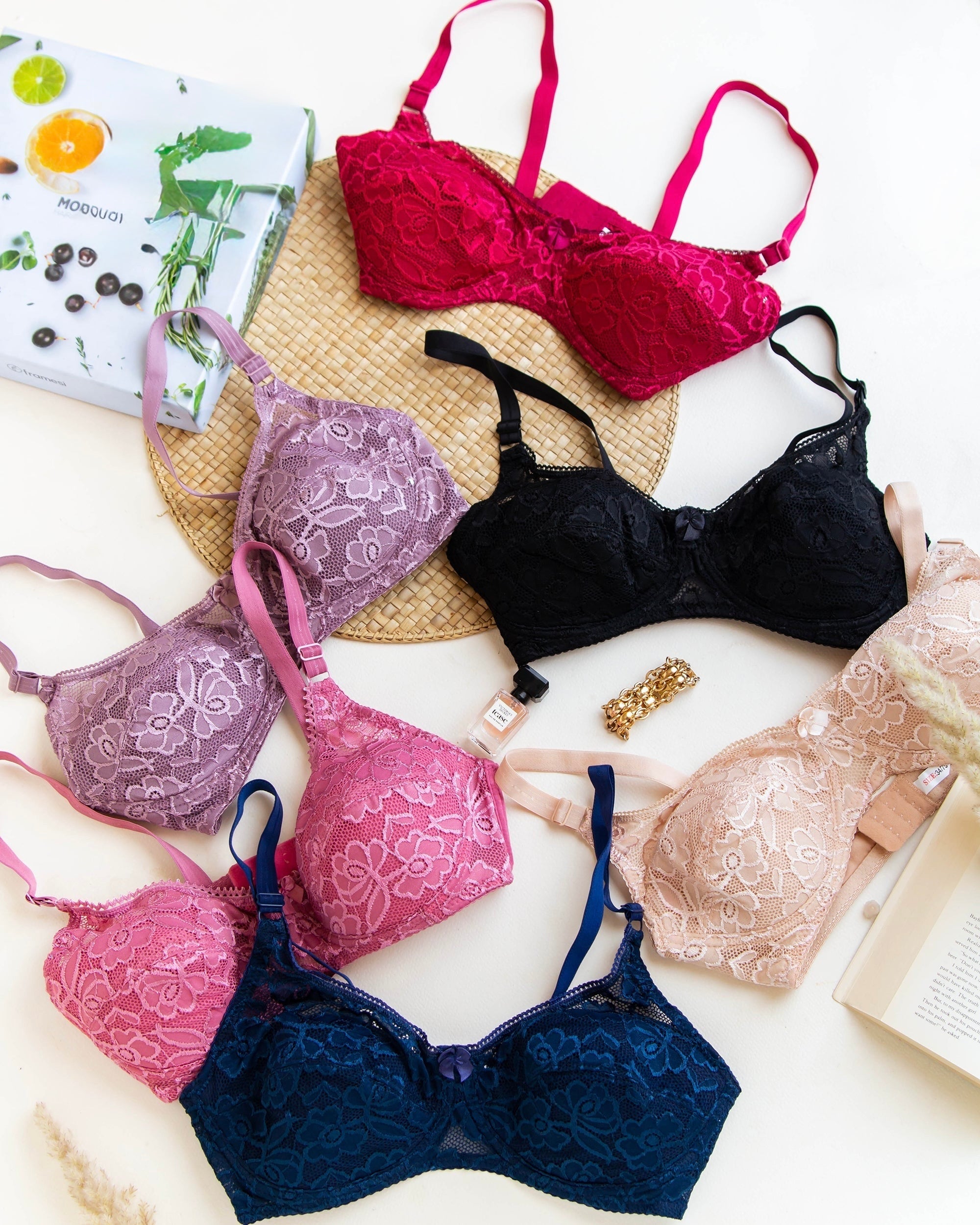 Flower Net Semi Padded Bra(Daily Wear)