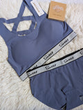 Sweet" Seamless Criss-Cross Bralette & Brief Set – Dusty Blue