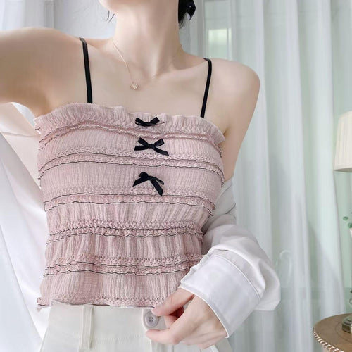 Beautiful Thin Straps Lacy Tank Top