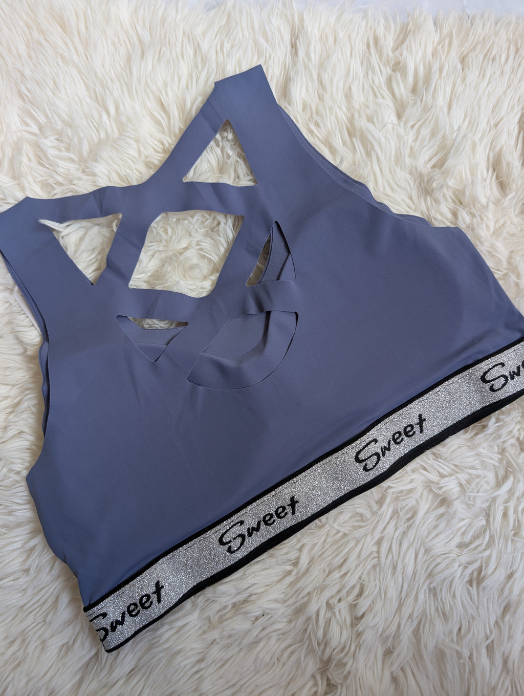 Sweet" Seamless Criss-Cross Bralette & Brief Set – Dusty Blue