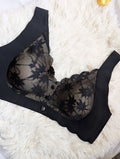 Elegant Front-Button Lace Seamless Bralette