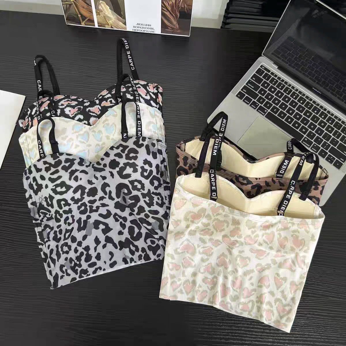 Seamless tiger Print Soft Pad Tank Top