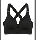 Front Zip Cross Back Sports Bra 🖤