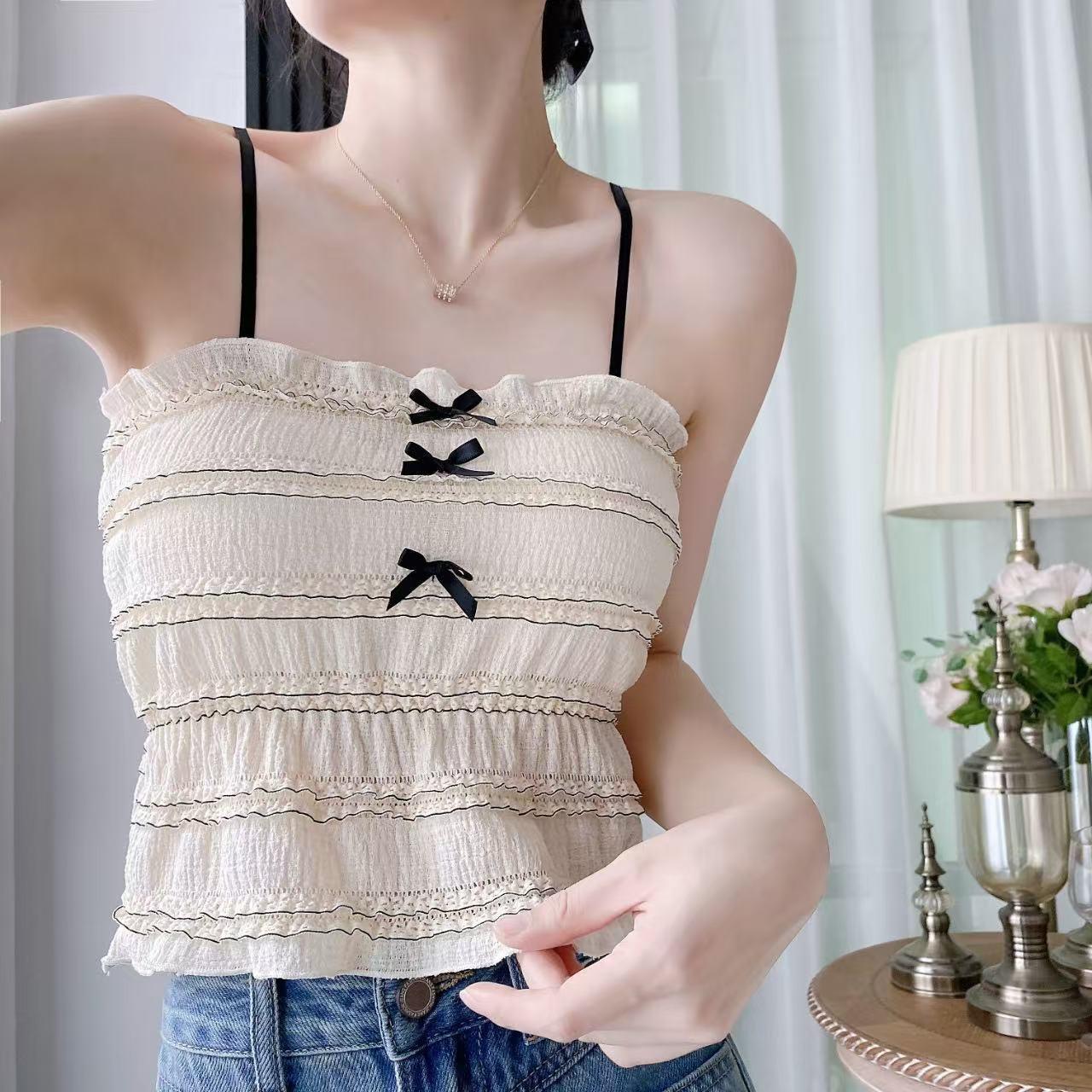 Beautiful Thin Straps Lacy Tank Top